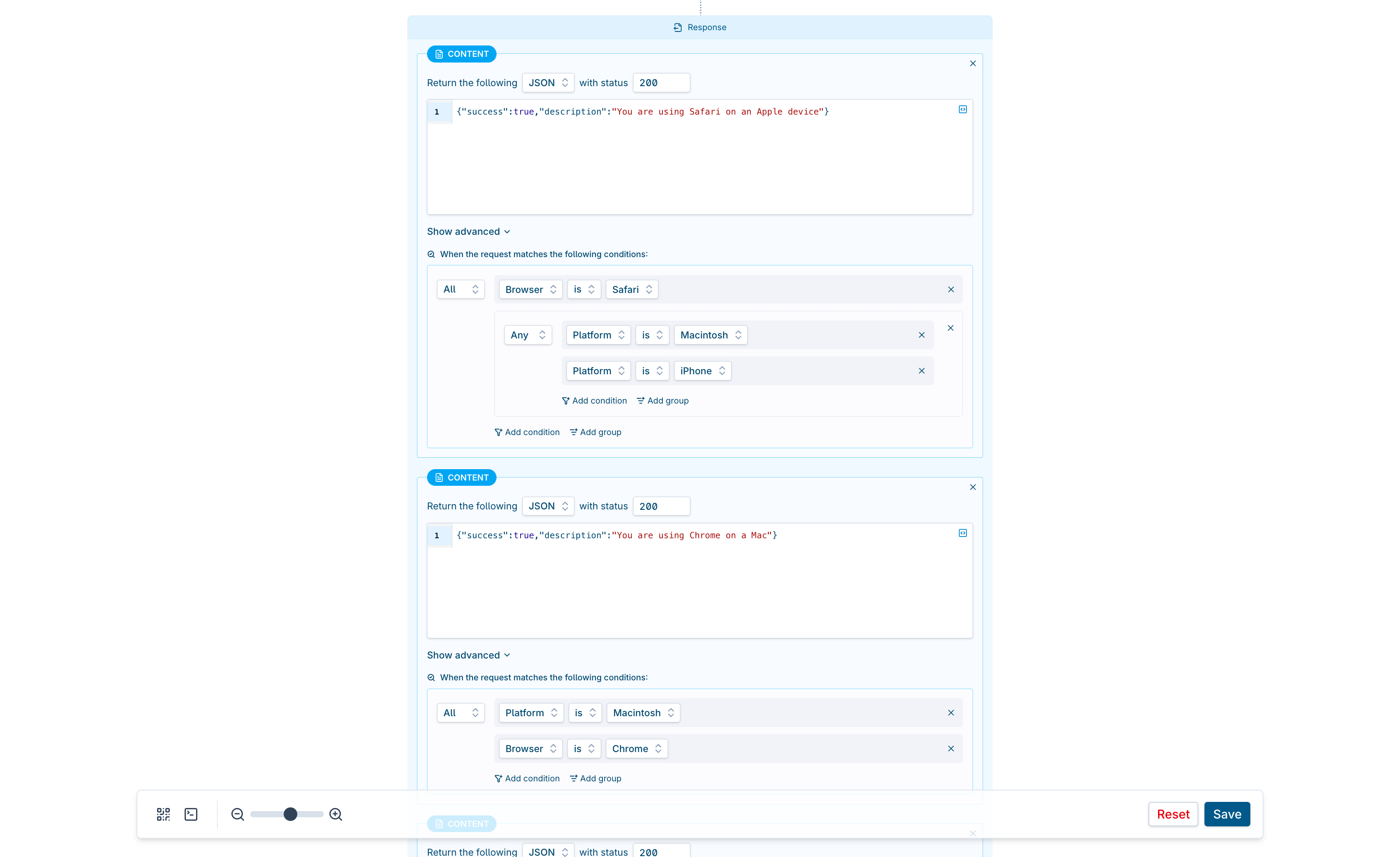 Streamnode response types screenshot