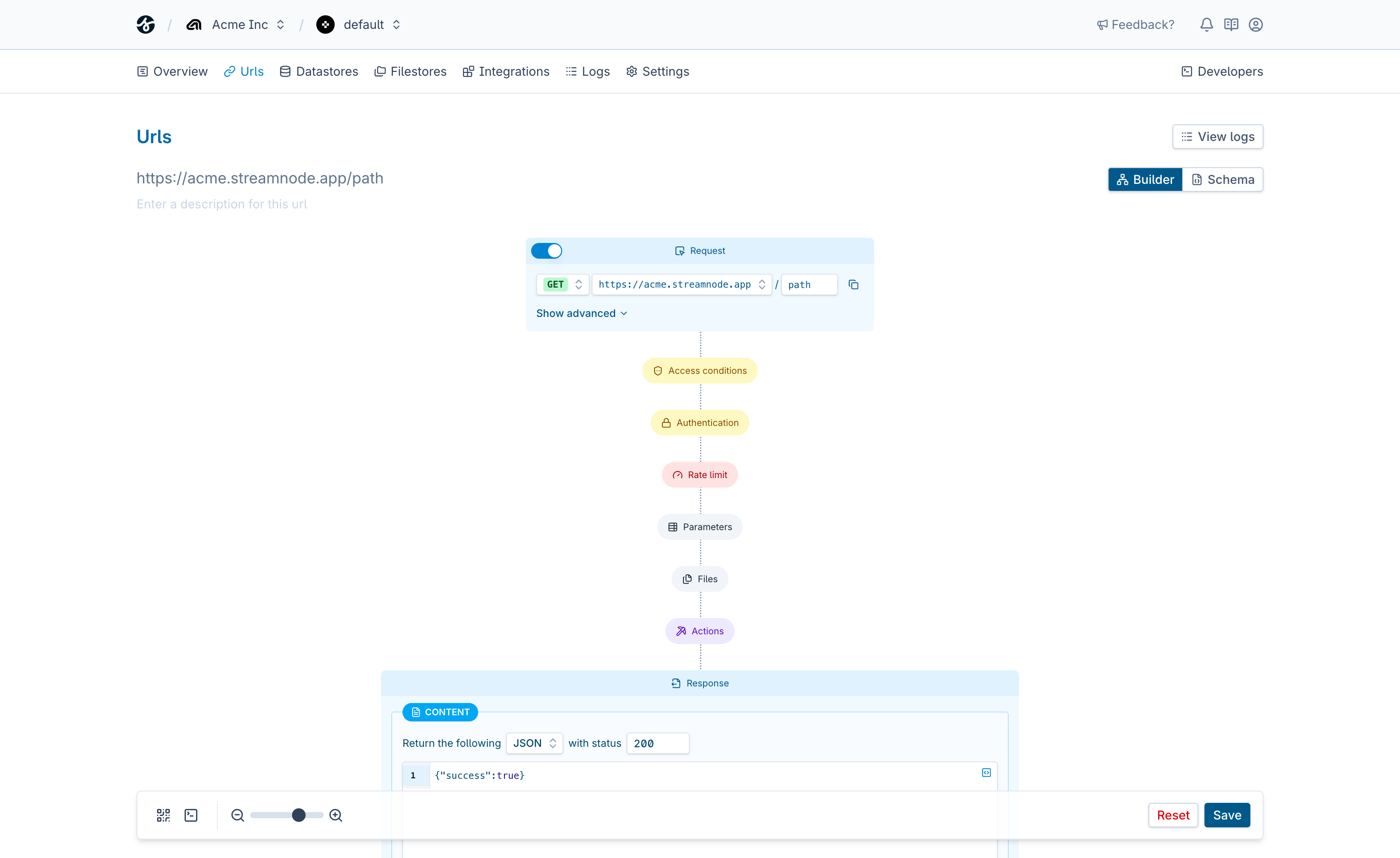 Streamnode url editor screenshot